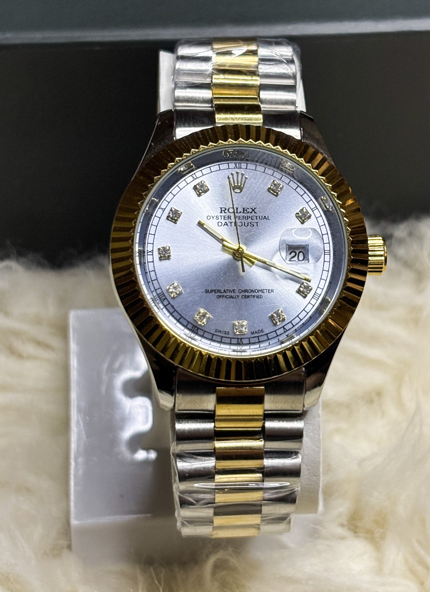 Premium RLX watch Green And Silver Edition
