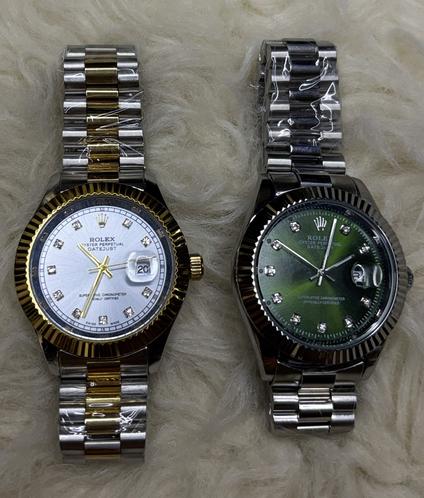 Premium RLX watch Green And Silver Edition